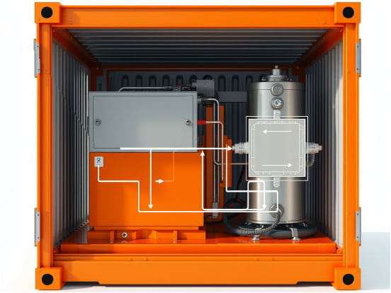 蓄電池コンテナ外観充放電フロー図